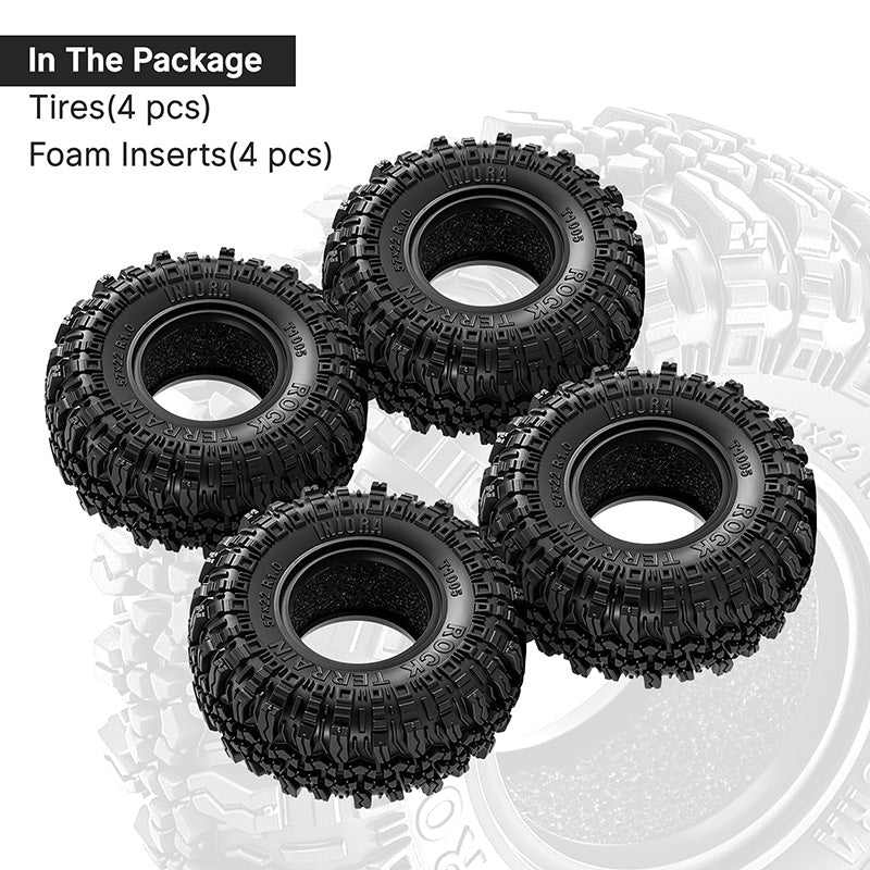 INJORA 1.0" 57*22mm Rock Terrain G2 Tires (T1005) (4) - Image 6