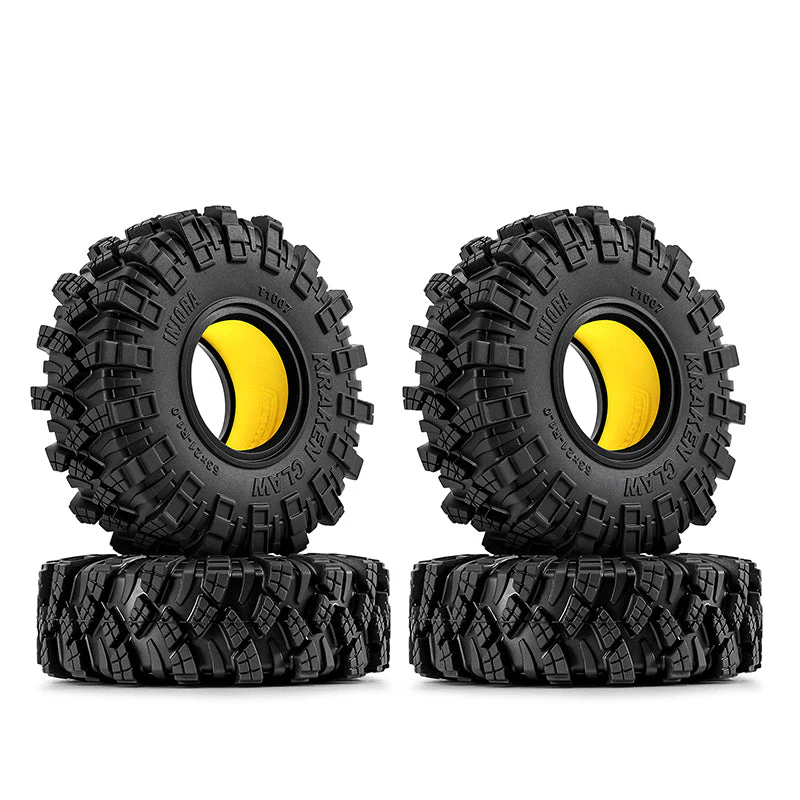 INJORA 1.0" 63*21mm Kraken Claw Tires & Inserts Combo (4) - Image 2
