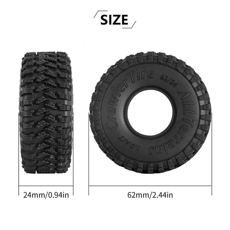 [Germany Clearance Deal] INJORA 1.0" 62*24mm S4 All Terrain Tires (T2450) - Image 4