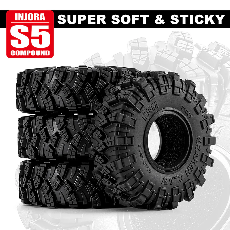 INJORA 1.0" 63*21mm Kraken Claw G2 Tires (T1007) (4) - Image 5