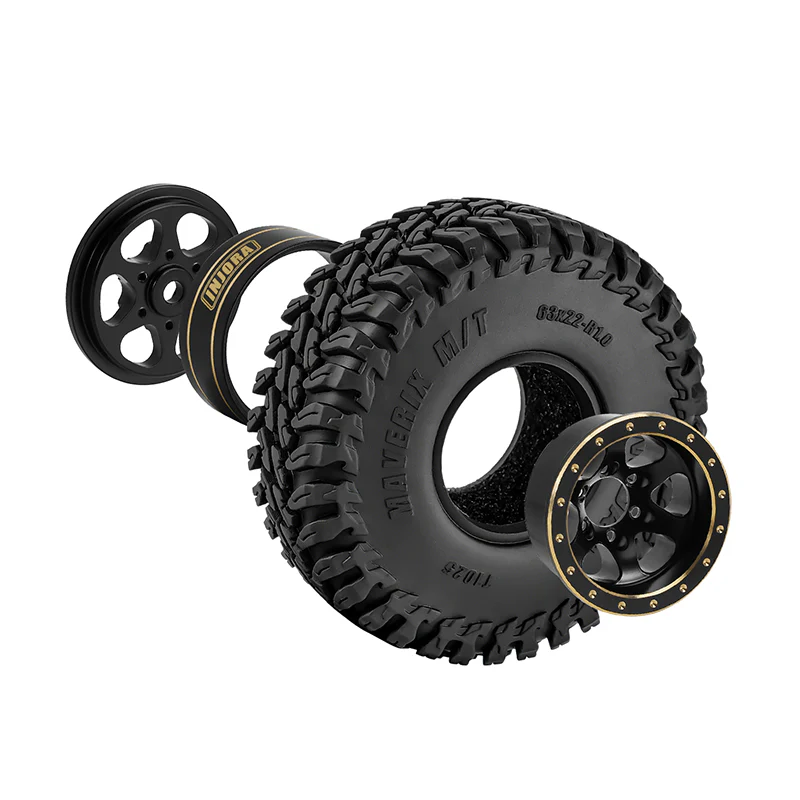INJORA 1.0" 63*22mm -4.7mm Offset Brass Wheels Set for Micro Crawlers (4) - Image 3