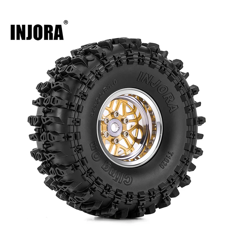 INJORA 1.0" 64*24mm -4.4mm Offset ModuWheel Set for Micro Crawlers (4)