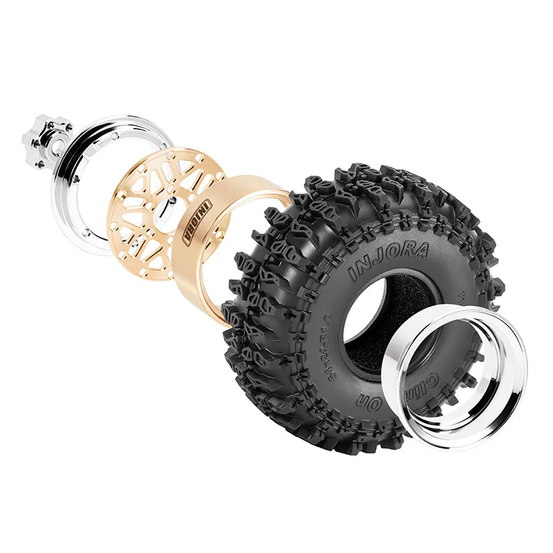 INJORA 1.0" 64*24mm -4.4mm Offset ModuWheel Set for Micro Crawlers (4) - Image 3