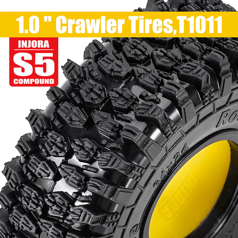 INJORA 1.0" 64*24mm Tires & Silicone Rubber Inserts Combo (4) - Image 3