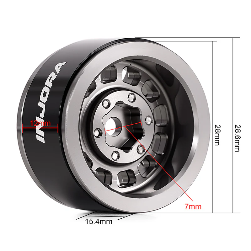 INJORA 1.0" Aluminum Wheels for Micro Crawlers (W1056) - Image 13