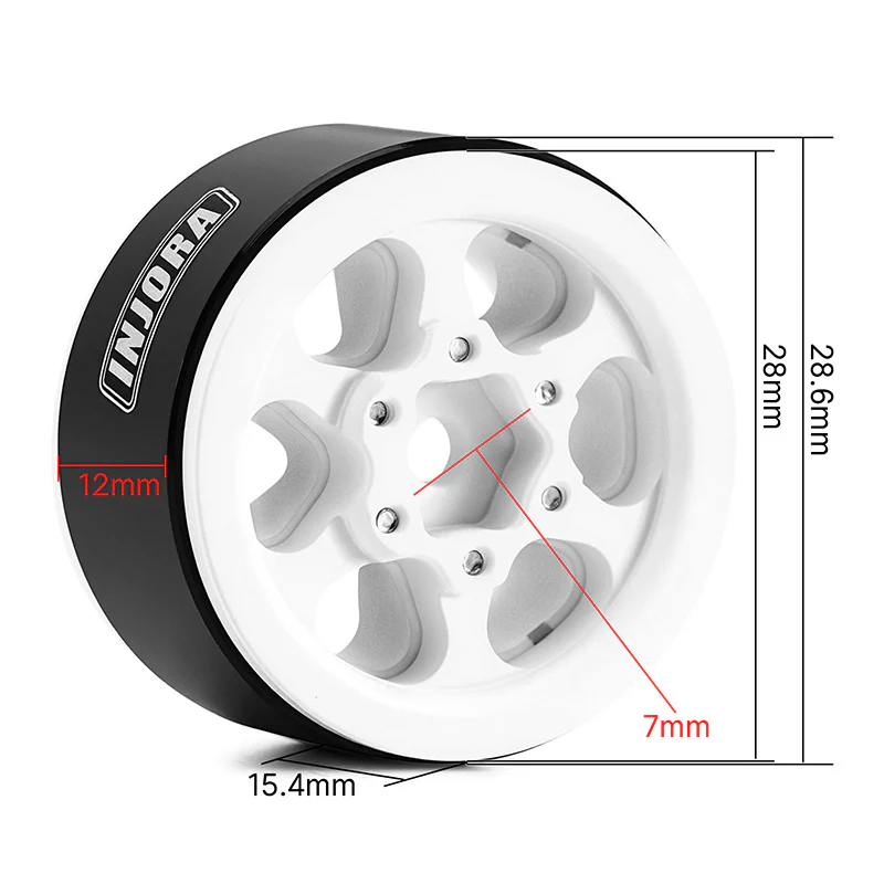 INJORA 1.0" Aluminum -4.7mm Offset Wheels for Micro Crawlers (W1012) - Image 16