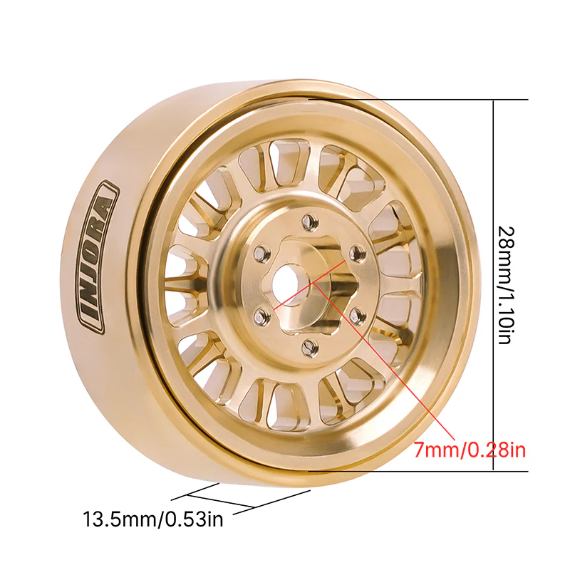 [US Warehouse] INJORA 1.0 XHX Pin Tires with 1.0 Plus Brass Beadlock Wheels Combo for 1/18 1/24 RC Crawlers - Image 14
