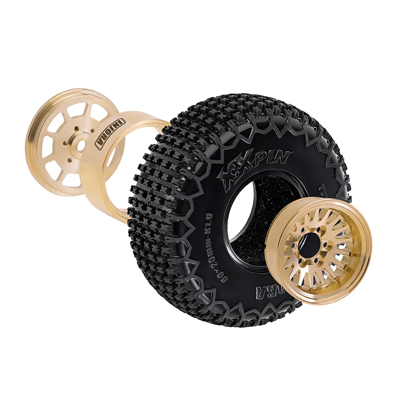 [US Warehouse] INJORA 1.0 XHX Pin Tires with 1.0 Plus Brass Beadlock Wheels Combo for 1/18 1/24 RC Crawlers - Image 2