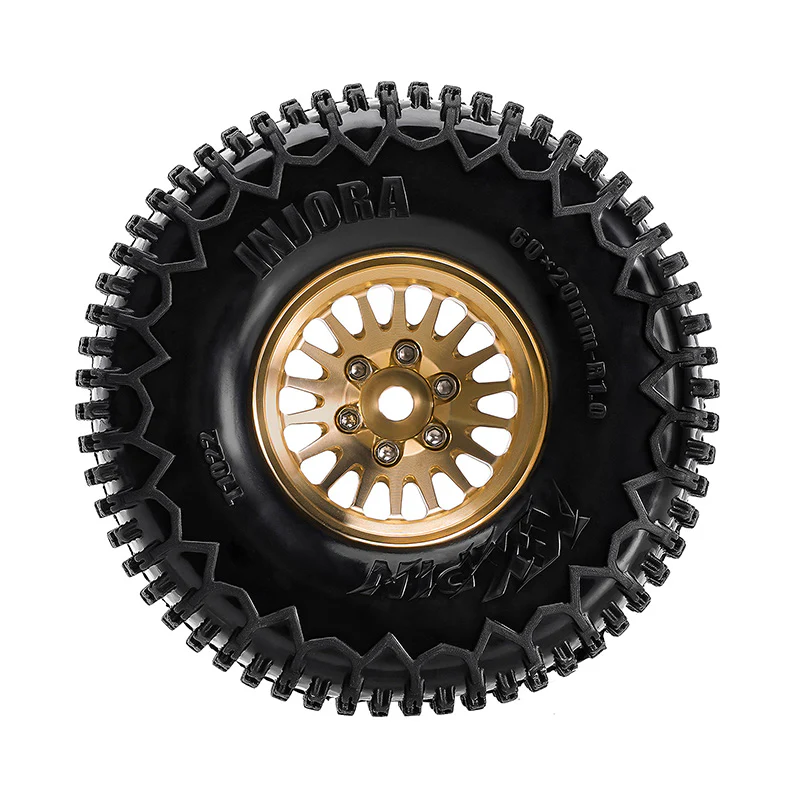 [US Warehouse] INJORA 1.0 XHX Pin Tires with 1.0 Plus Brass Beadlock Wheels Combo for 1/18 1/24 RC Crawlers - Image 9