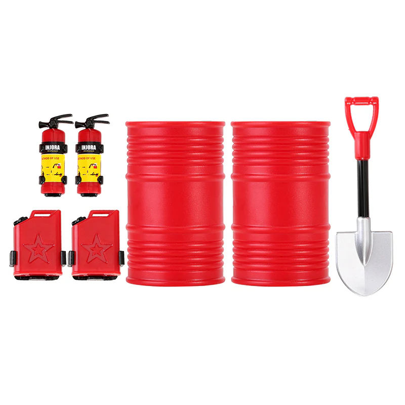 INJORA Mini Fuel Tank Fire Extinguisher Shovel Oil Drum Scale Accessories for 1/24 1/18 RC Crawlers - Image 41