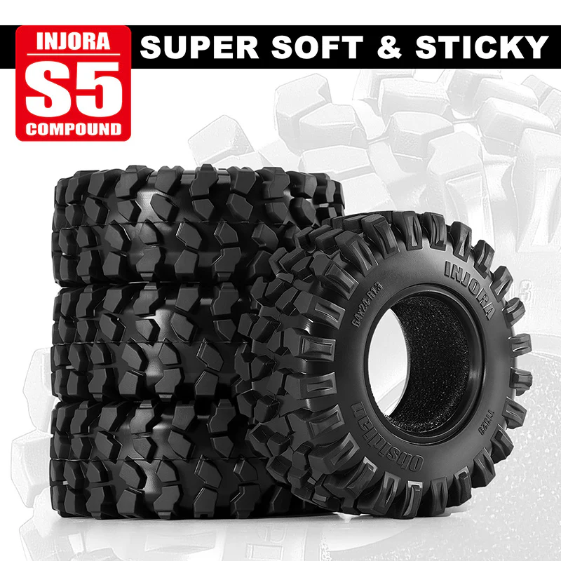 INJORA 1.3" 64*24mm Obsidian Tires (T1323) - Image 3