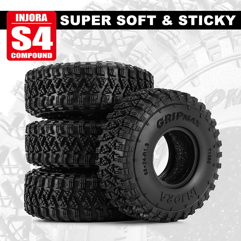 INJORA 1.3" 68*24mm Gripmax S4 Tires (T1350) (4) - Image 5