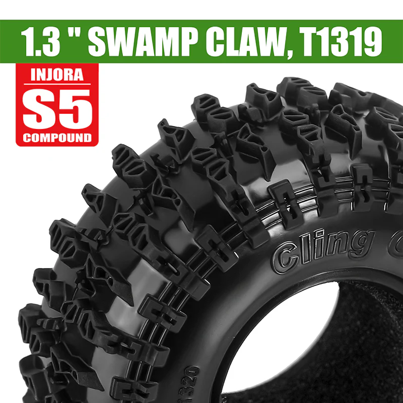 INJORA 1.3" 70*26mm Cling On Tires & Inserts Combo (4) - Image 10