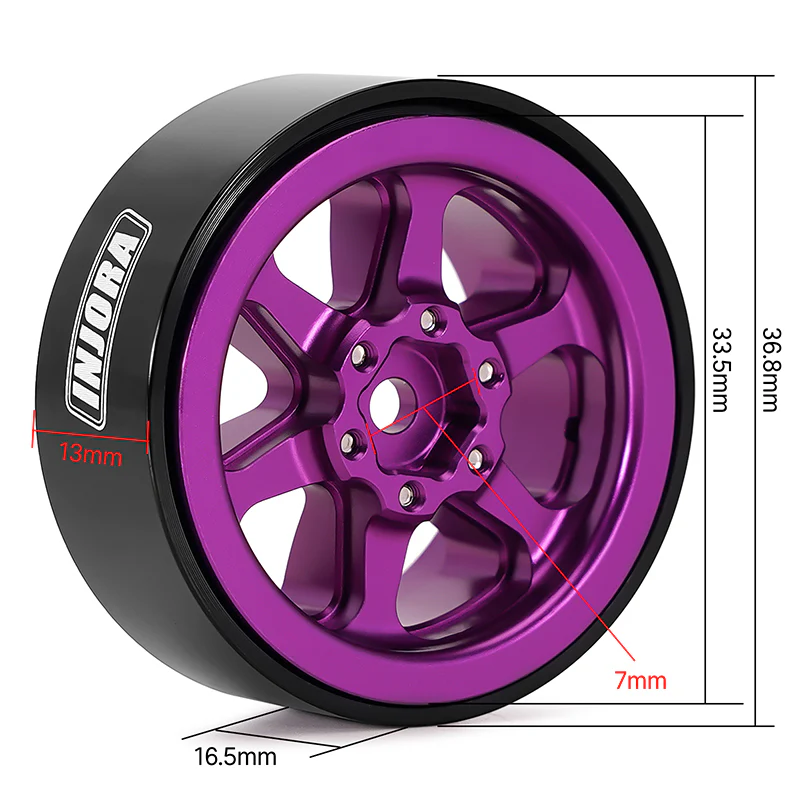 INJORA 1.3" Aluminum -4.05mm Offset Wheels for Micro Crawlers (W1309) - Image 8