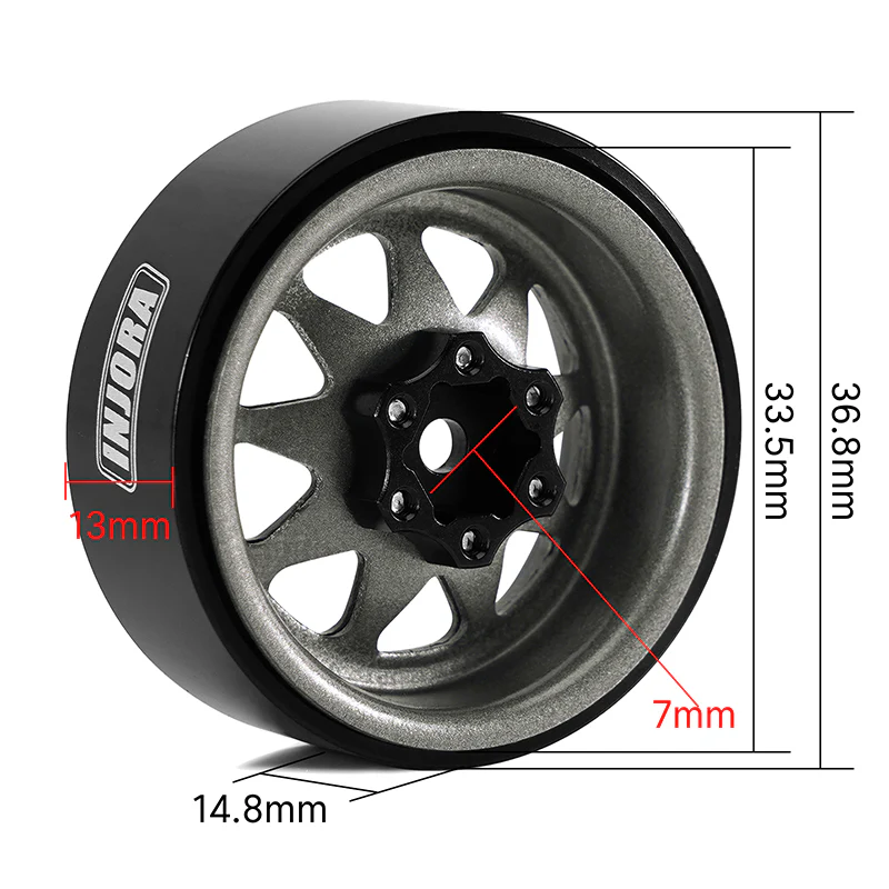 [US Clearance Deal] INJORA 1.3" Stamped Steel -4.05mm Offset Wheels for Micro Crawlers (W1312) - Image 3