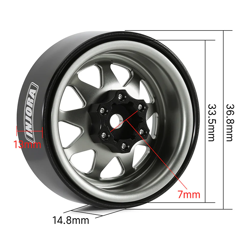 INJORA 1.3" Stamped Steel -4.05mm Offset Wheels for Micro Crawlers (W1312) - Image 30