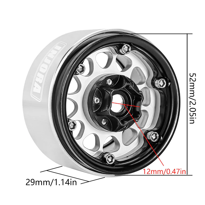 INJORA 1.9" Deep Dish -10.4mm Offset Wheels for 1/10 RC Crawlers (W1949) - Image 14