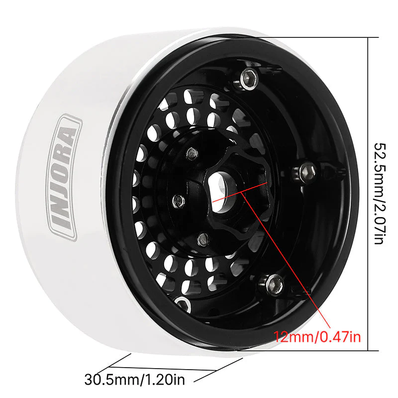 INJORA 1.9" Turbine Aluminum -10mm Offset Wheels for 1/10 RC Crawlers (W1955) - Image 19