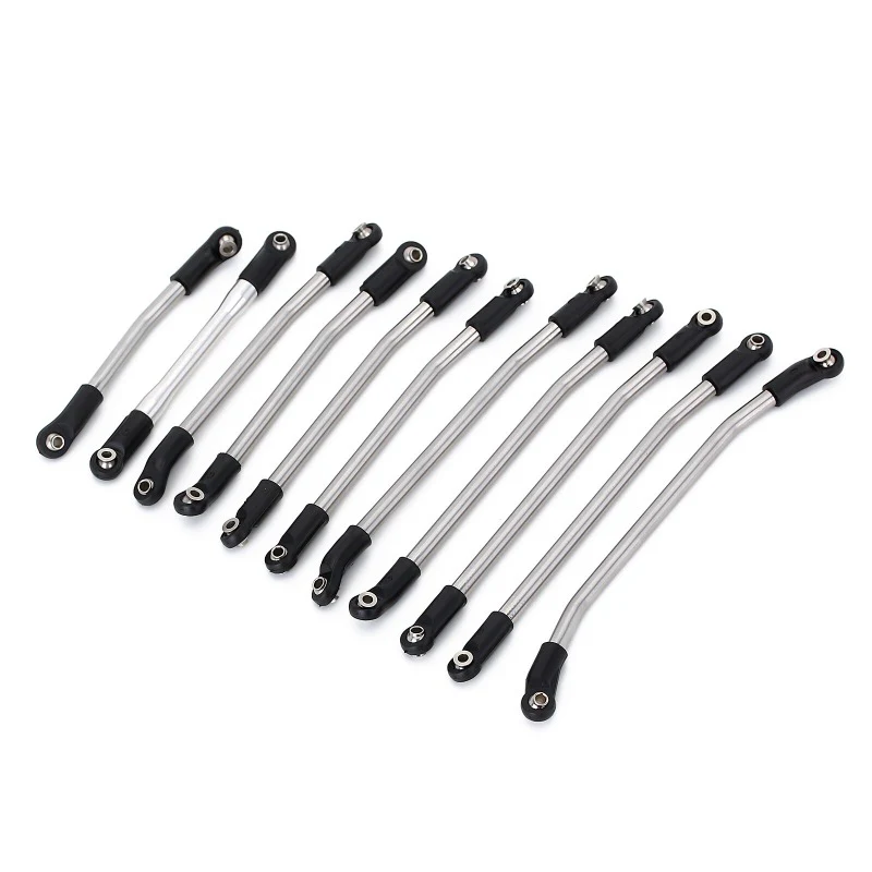 INJORA 11Pcs/Set 313mm Wheelbase Stainless Steel Links Set for SCX10 II 90046 - Image 3