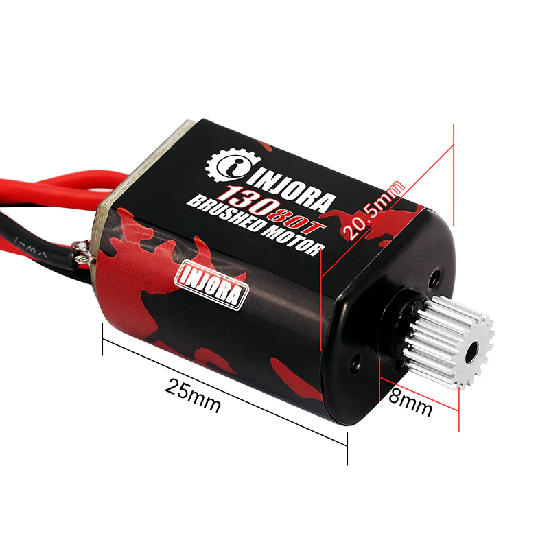 INJORA 130 Brushed Motor 60T 80T with Stainless Steel Pinion for FMS FCX24 FCX18 (INM12) - Image 12