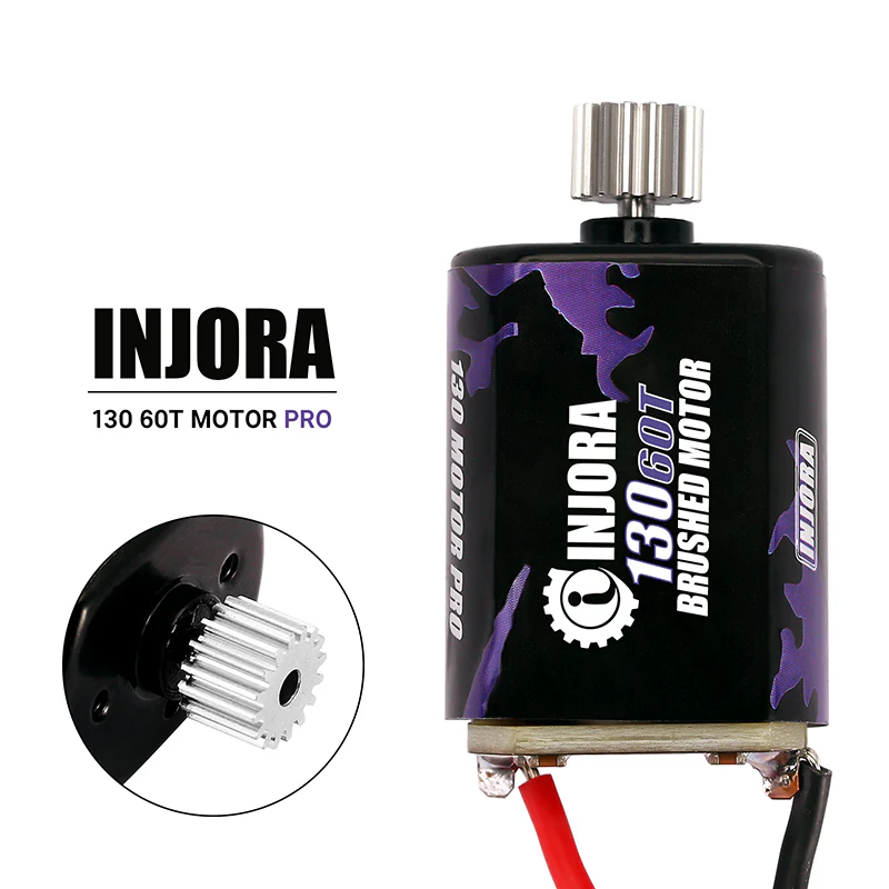 INJORA 130 Brushed Motor 60T 80T with Stainless Steel Pinion for FMS FCX24 FCX18 (INM12) - Image 3