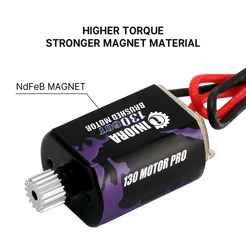 INJORA 130 Brushed Motor 60T 80T with Stainless Steel Pinion for FMS FCX24 FCX18 (INM12) - Image 5