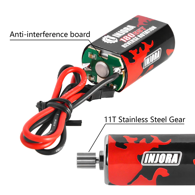 INJORA 180 Brushed 55T Red Motor with Steel Pinion for 1/18 TRX4M (INM11-55T) - Image 4