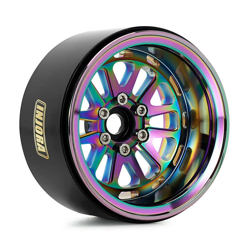 INJORA 2.2" Rainbow -10mm Offset Wheels for 1/10 RC Crawlers - Image 4