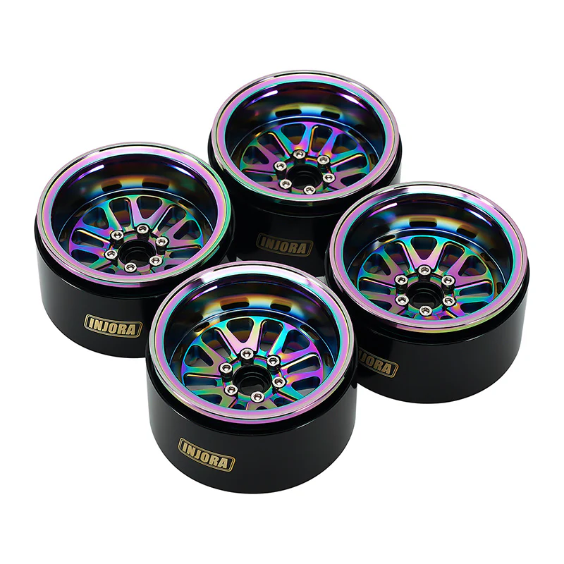 INJORA 2.2" Rainbow -10mm Offset Wheels for 1/10 RC Crawlers - Image 8