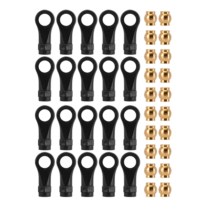 INJORA 20Pcs Plastic Rod Ends with Brass Pivot Ball Bushings for INJORA TRX4M Links - Image 2