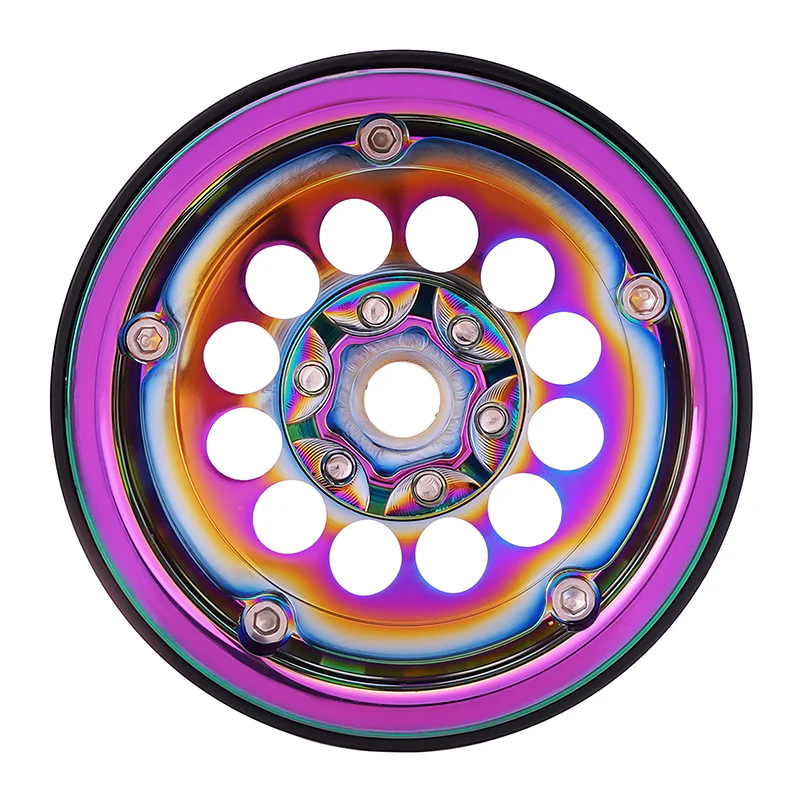 INJORA 2.2" Super Heavy Brass -10mm Offset Wheels for 1/10 RC Crawlers (W2257) - Image 7
