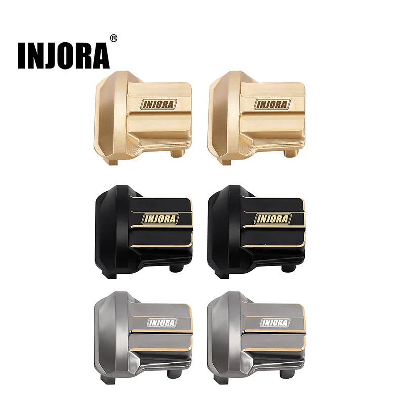 INJORA 2PCS 11g/pcs Brass Diff Covers for 1/18 TRX4M Front Rear Axles (4M-01)