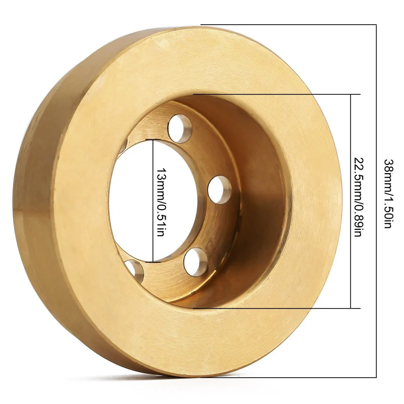 INJORA 2PCS 63g Internal Brass Counterweight for 1.9" 2.2" Wheel Rims - Image 3
