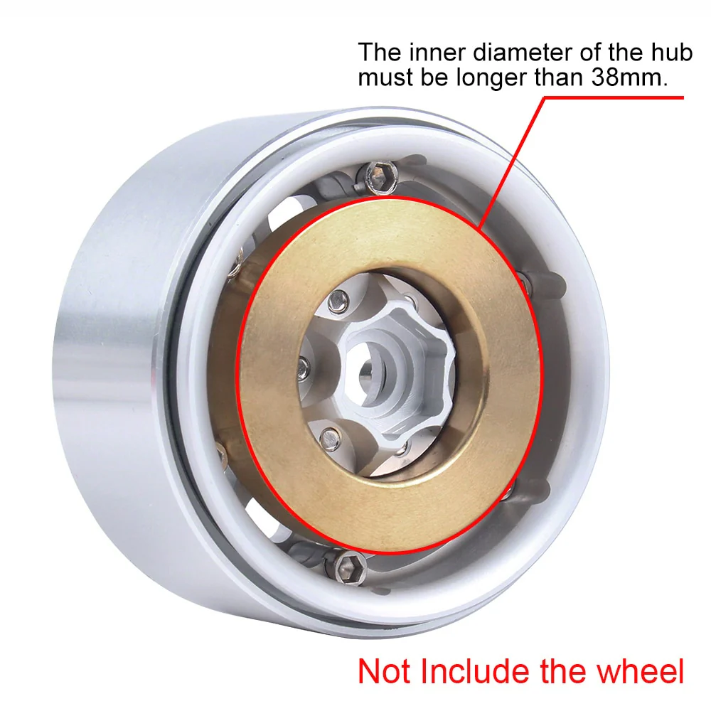 INJORA 2PCS 63g Internal Brass Counterweight for 1.9" 2.2" Wheel Rims - Image 4