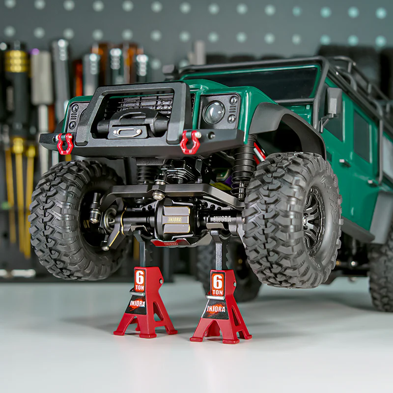 INJORA 2PCS Mini Adjustable Metal Jack Stands Tool for 1/18 1/24 RC Crawlers - Image 3