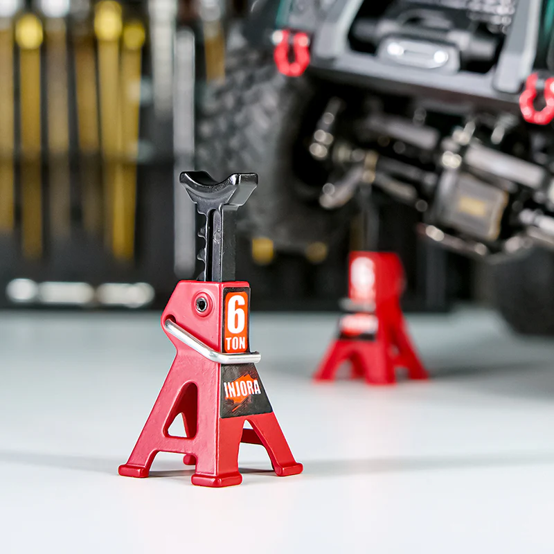 INJORA 2PCS Mini Adjustable Metal Jack Stands Tool for 1/18 1/24 RC Crawlers - Image 4
