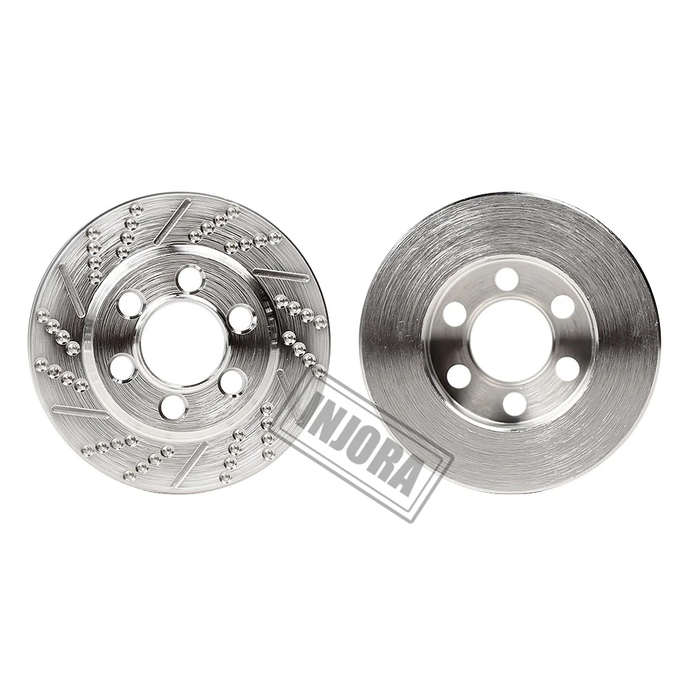 INJORA 2PCS Silver Anodized Brass Brake Disc Weights for 1.9" Wheels - Image 6