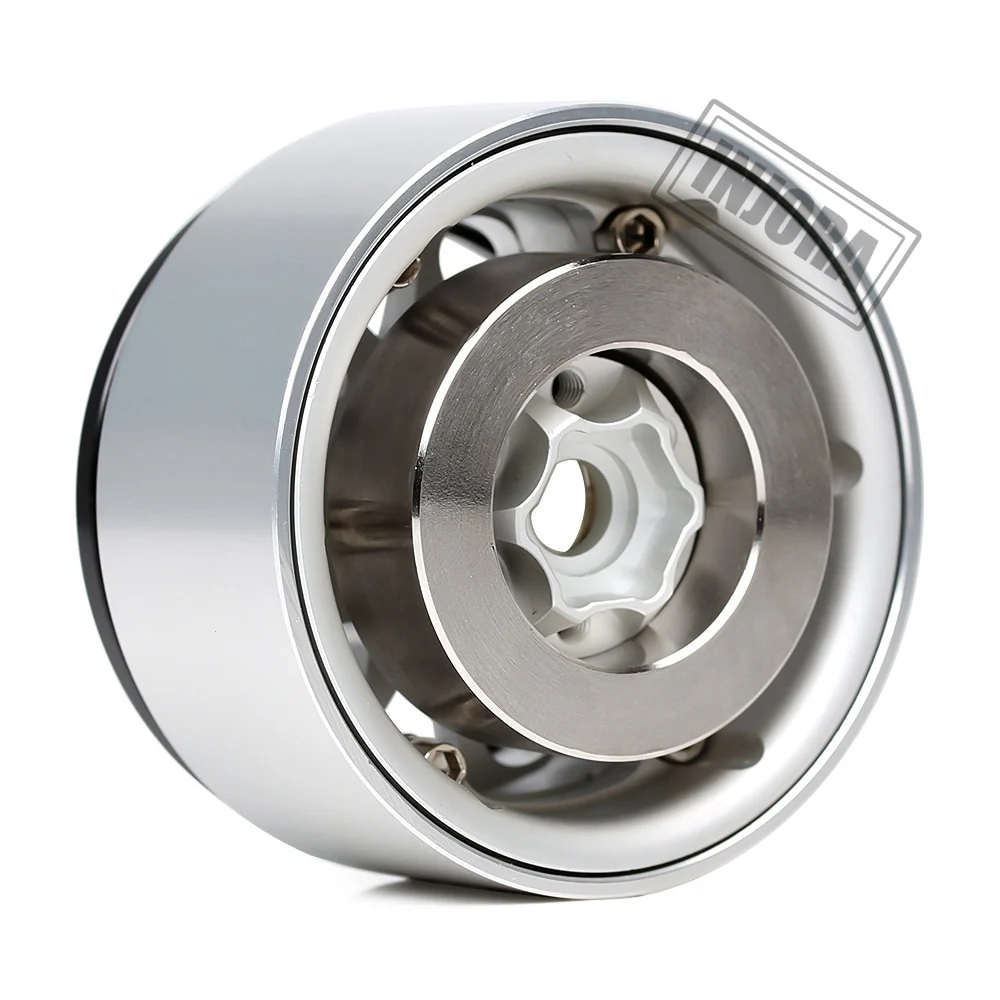 INJORA 2PCS Silver Anodized Brass Brake Disc Weights for 1.9" Wheels - Image 9
