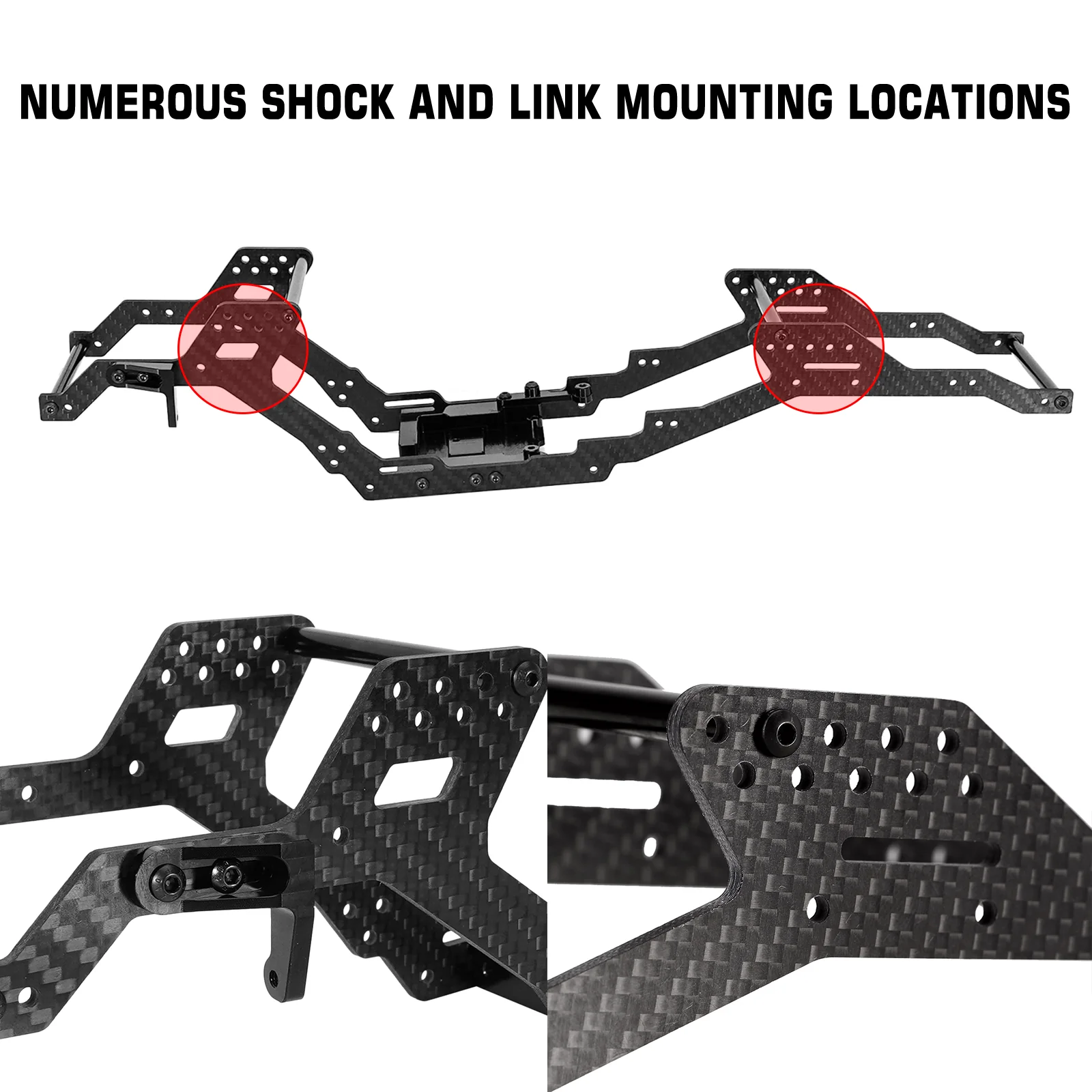 INJORA 313/324mm LCG Carbon Fiber Chassis Kit for TRX4 - Image 4