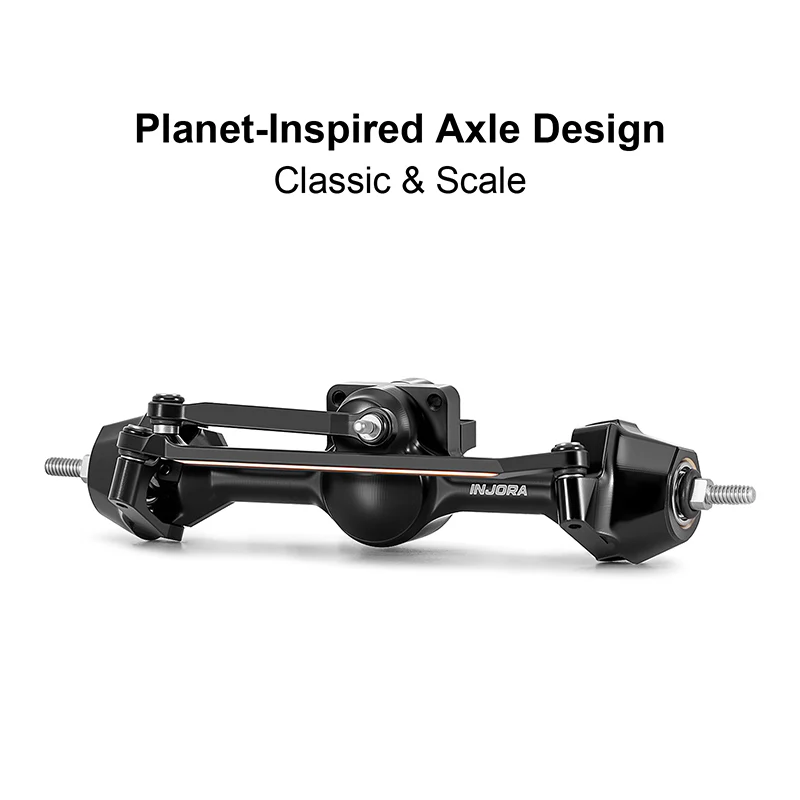 INJORA +3mm Planet Axles with Brass Steering Knuckles for 1/30 SCX30 - Image 2