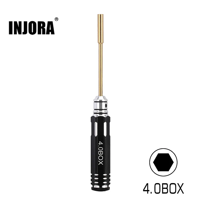 INJORA 4.0mm Hex Nut Driver Thin Walled Hexagon Wrench Socket RC Tool for SCX24 AX24