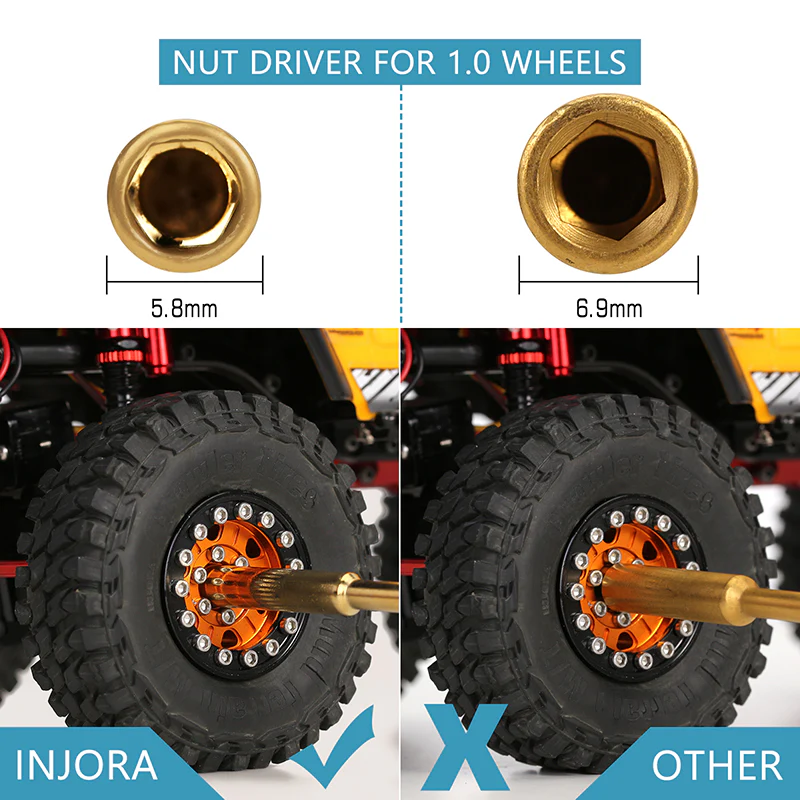 INJORA 4.0mm Hex Nut Driver Thin Walled Hexagon Wrench Socket RC Tool for SCX24 AX24 - Image 6