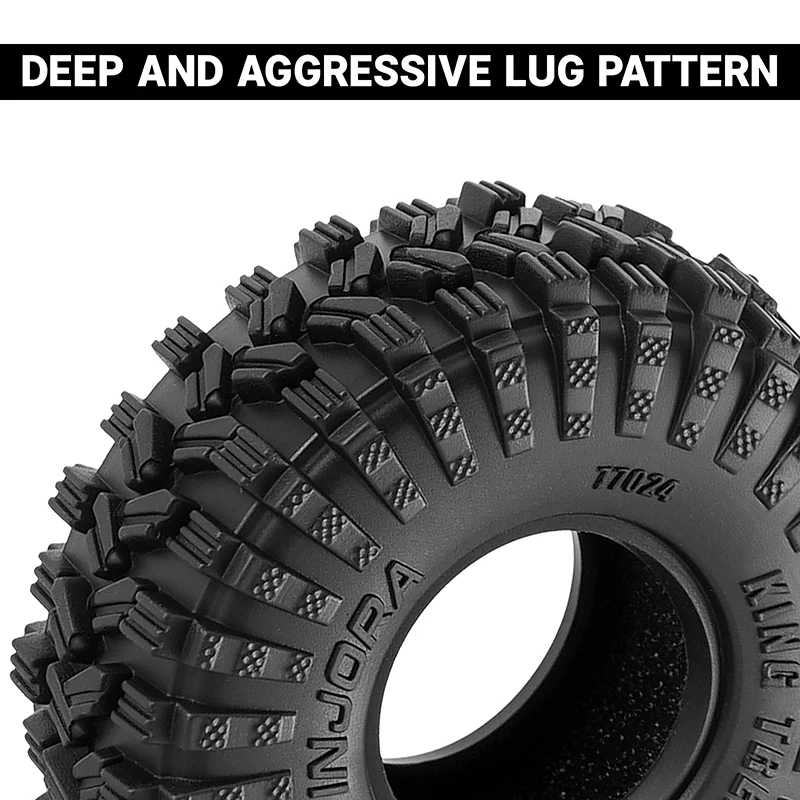 INJORA 0.7" 40*15mm King Trekker Tires for 1/30 SCX30 (T7024) - Image 5