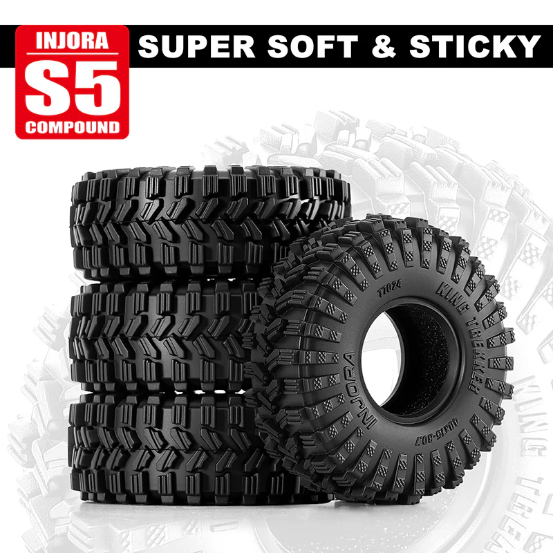 INJORA 0.7" 40*15mm King Trekker Tires for 1/30 SCX30 (T7024) - Image 6