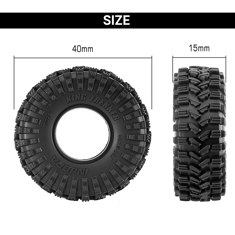 INJORA 0.7" 40*15mm King Trekker Tires for 1/30 SCX30 (T7024) - Image 7