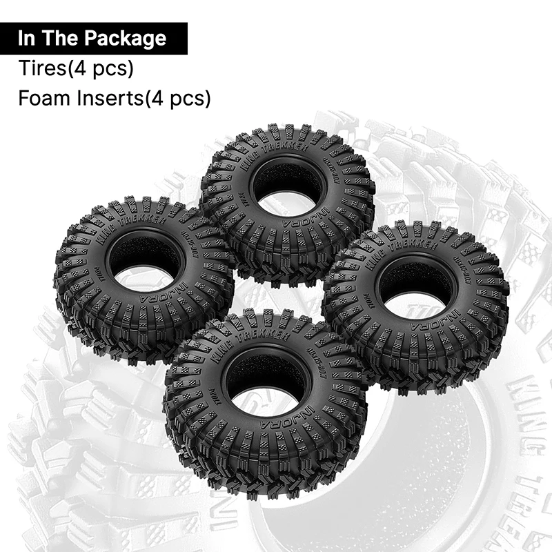 INJORA 0.7" 40*15mm King Trekker Tires for 1/30 SCX30 (T7024) - Image 8