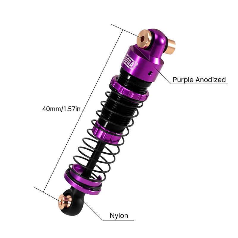 INJORA 40mm Big Bore Oil Shock Absorber for 1/24 SCX24 FCX24M - Image 16