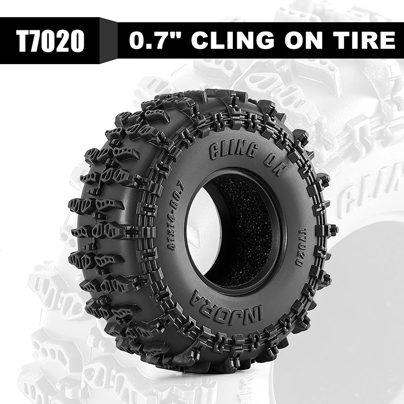 INJORA 0.7" 41*14mm Cling On Tires for 1/30 SCX30 (T7020) - Image 4
