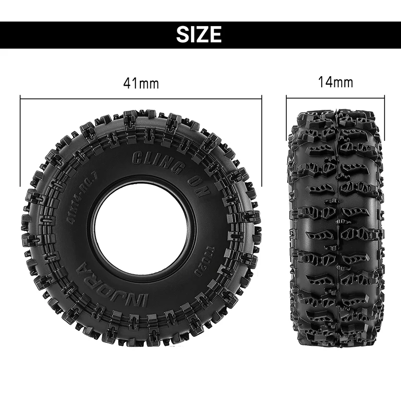INJORA 0.7" 41*14mm Cling On Tires for 1/30 SCX30 (T7020) - Image 7