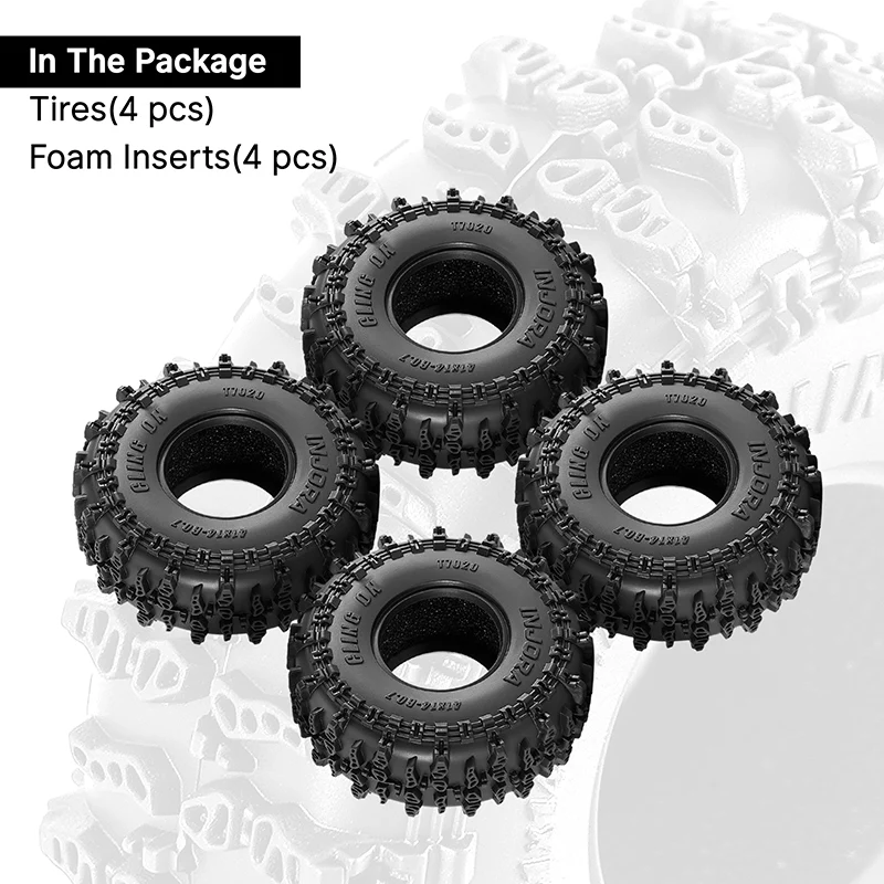 INJORA 0.7" 41*14mm Cling On Tires for 1/30 SCX30 (T7020) - Image 8